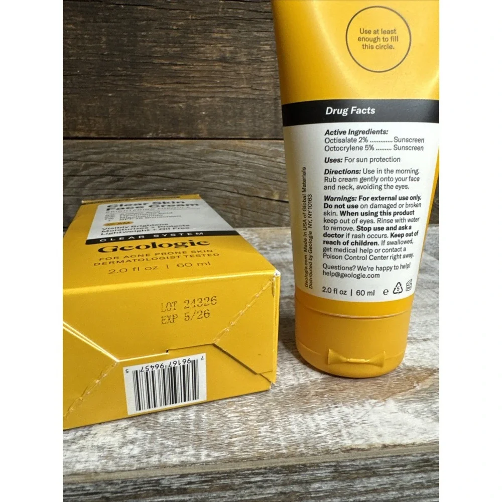 Geologie Clear Skin Face Cream 2oz EXP 05/2026 |‎ MSRP = $49